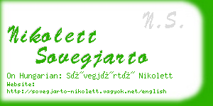 nikolett sovegjarto business card